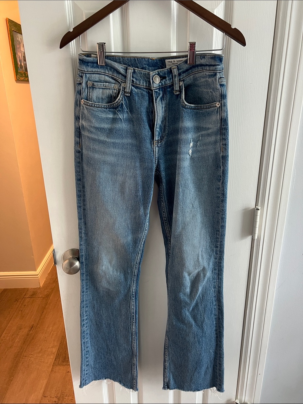 rag & bone Men's Bootcut Jeans in Light Blue Wash